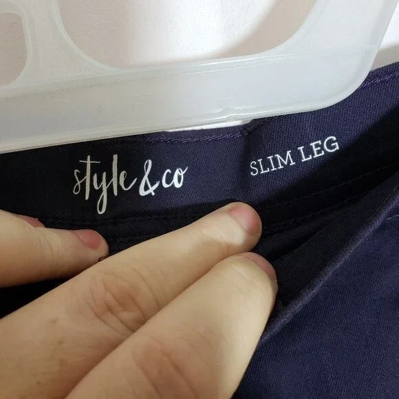 Style & Co Dark Grape Slim Leg High Rise Tummy Control (AN) - Picture 3 of 11